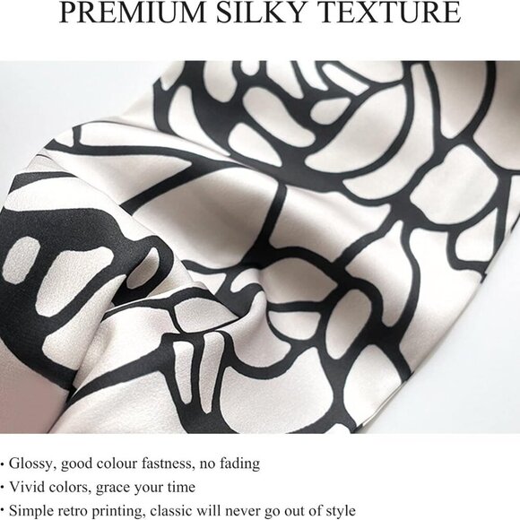 Women Silk Scarf Necklace Magnetic Buckle With Rhinestone Small Neckerchief Clav - Picture 3 of 9